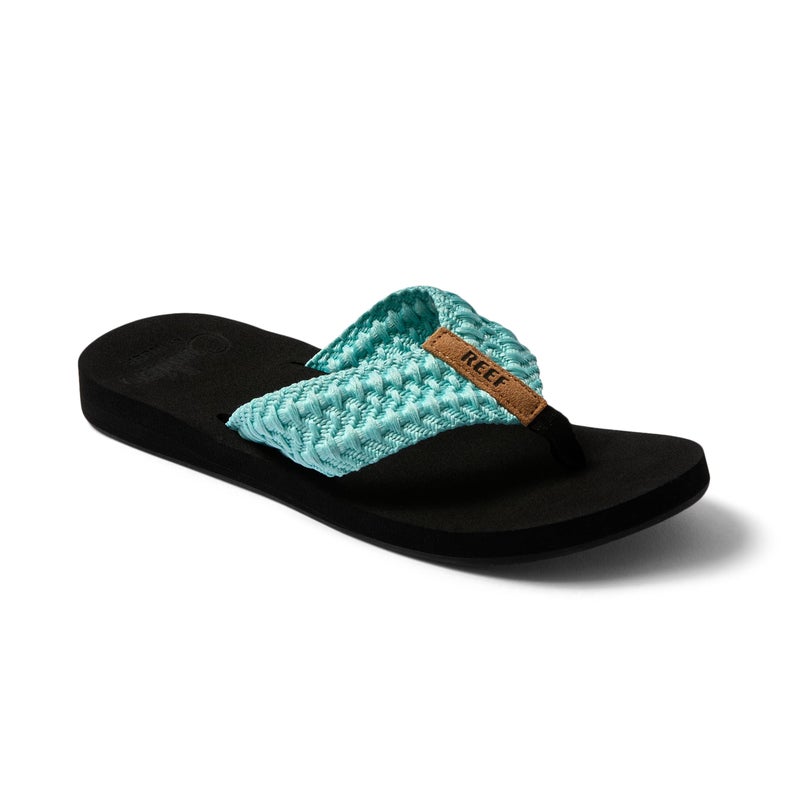 Reef Cushion Threads Womens Flip Flop, Ultra Soft Cushion Footbed, Arch Support, Aqua, 8 - Image 2